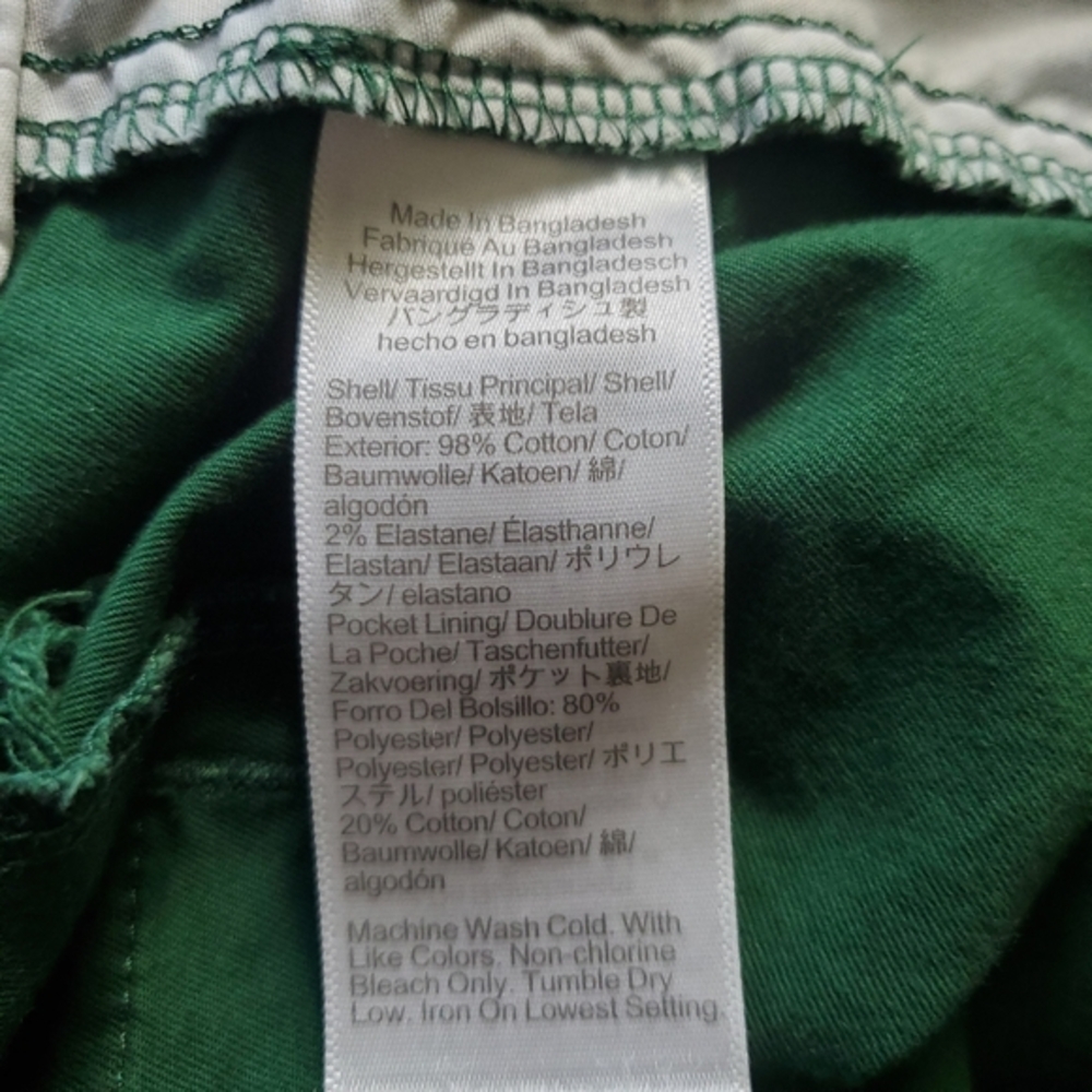 J Crew Women's Green Chino Cotton Shorts with 9‎ Inch Inseam - Picture 10 of 13